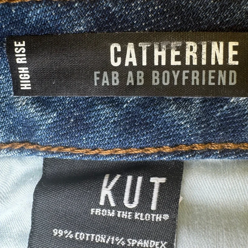 Kut from the Kloth Catherine Fab Ab Boyfriend Jeans Womens 2 Distresed Cuffed